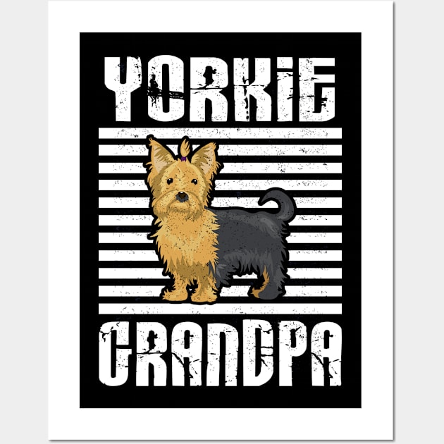 Yorkie Grandpa Proud Dogs Wall Art by aaltadel